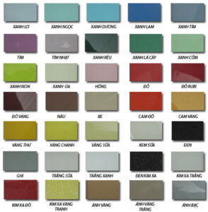 bảng màu kính sơn 