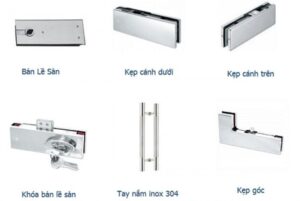 phụ kiện kẹp kính bản lề sàn